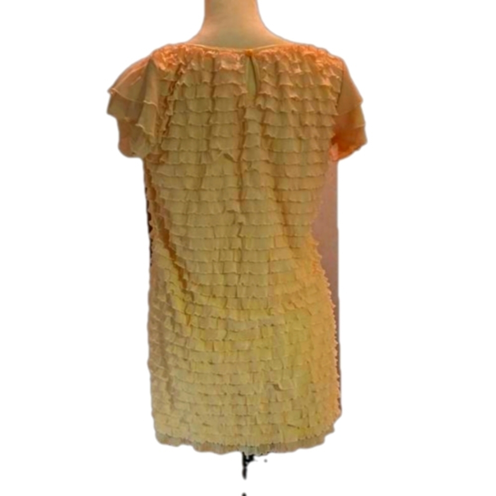 Cocomo Women’s XL Soft Tiered Ruffle Blouse - Pale Peach Stretch Fabric - Picture 4 of 10